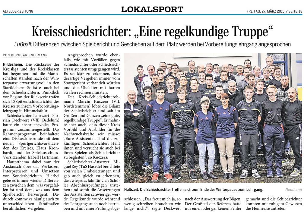 Alfelder Zeitung - Kreisligalehrgang